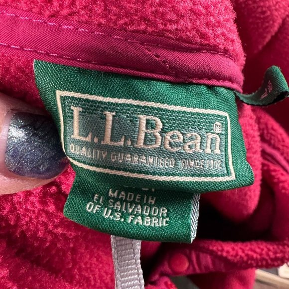 LL Bean Fleece Jacket Sweatshirt Womens XL Pink Zip Pockets Pullover Outdoor - Picture 3 of 12